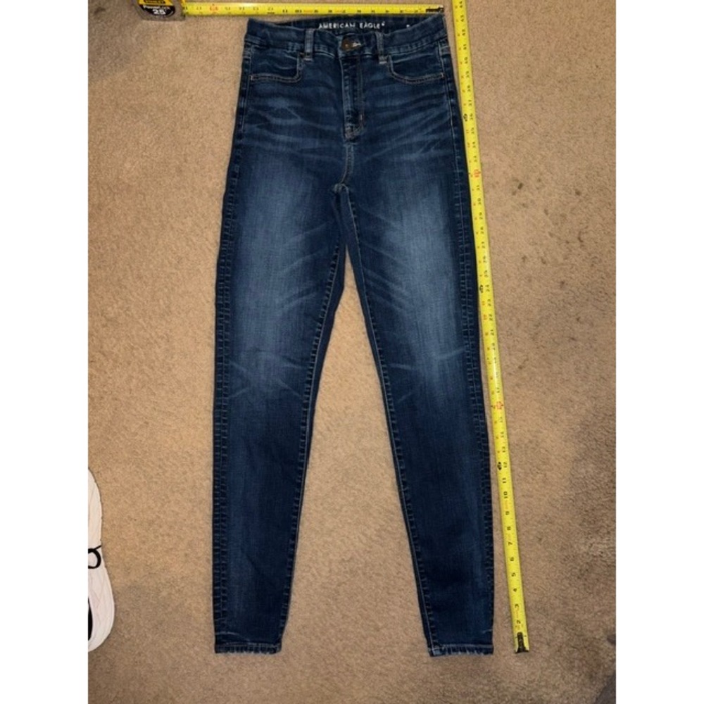 American Eagle Curvy Hi-Rise Jegging Dark Wash Jeans Womens 8 X-Long T56-35